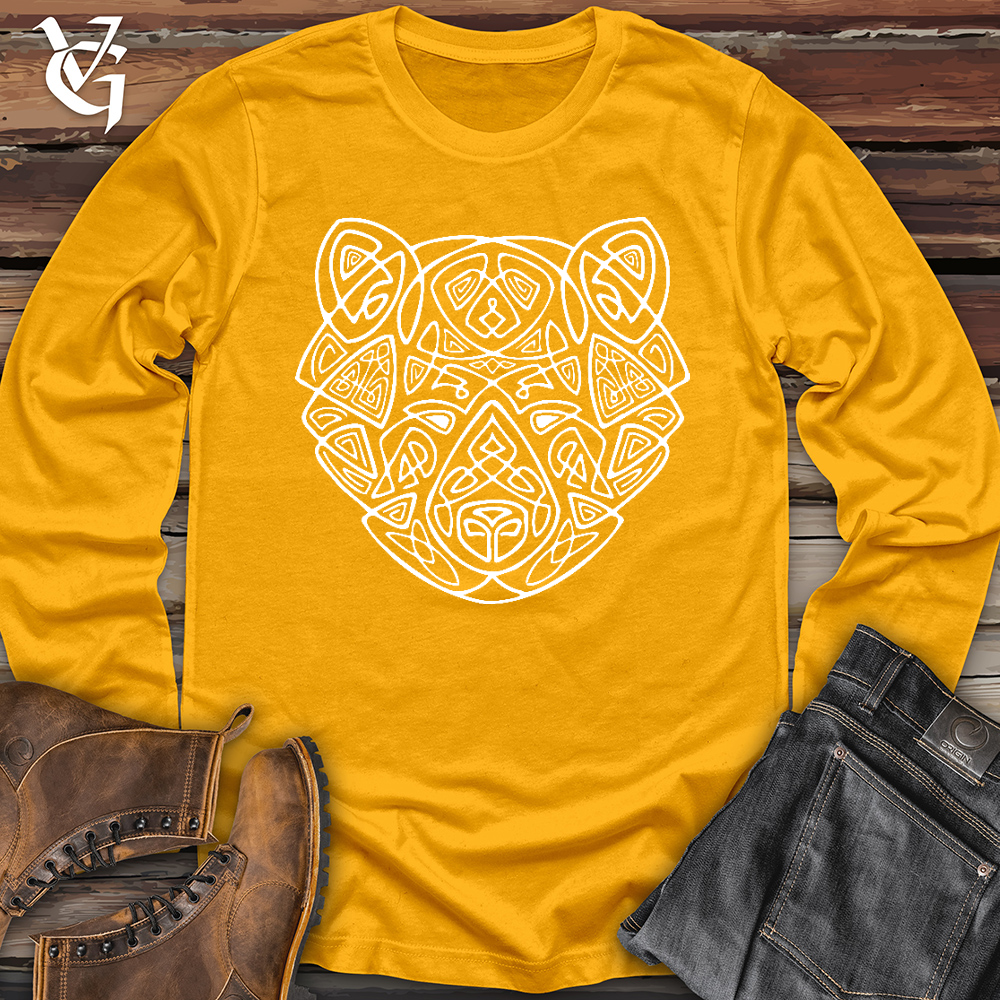 Viking Goods Bear Head Celtic Style Long Sleeve Gold / L