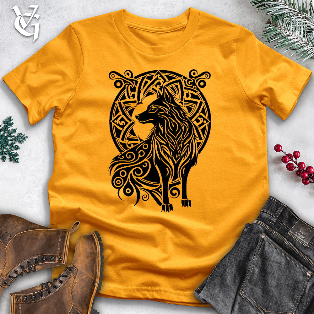 Viking Goods Celtic Wolf Cotton Tee Gold / L