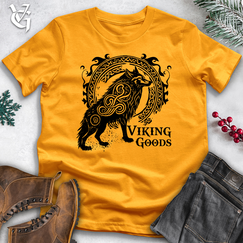 Viking Goods Celtic Wolf Viking Good Cotton Tee Gold / L
