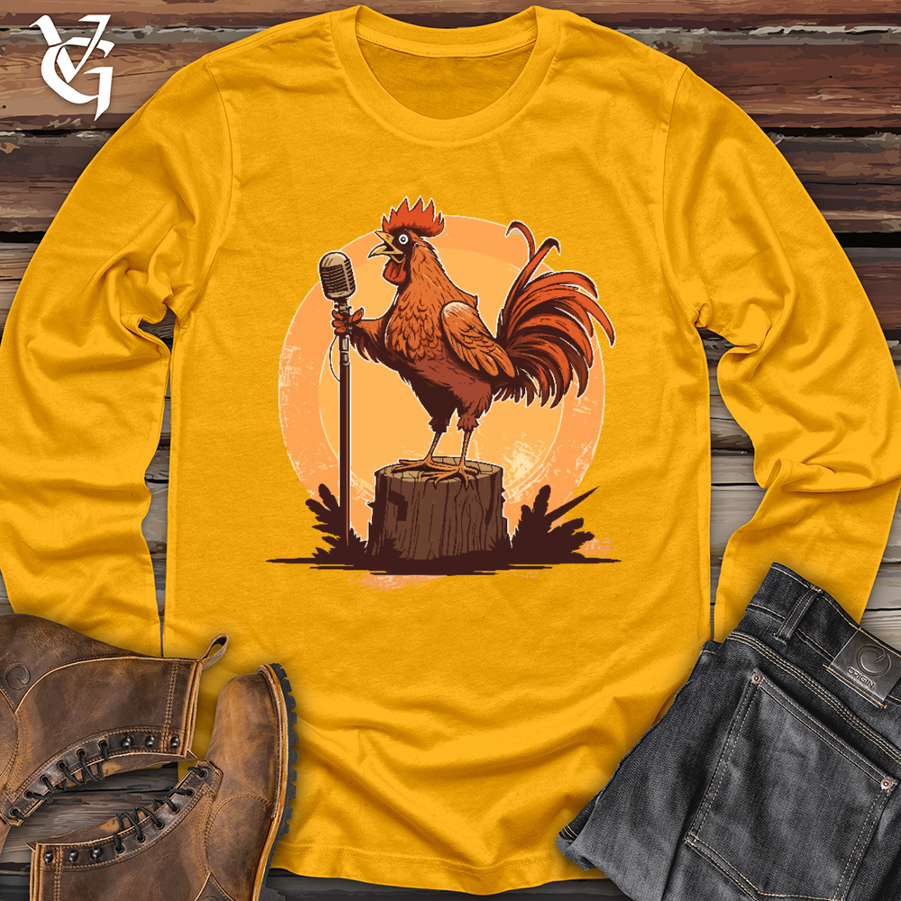 Viking Goods Chicken Rockstar Long Sleeve Gold / L