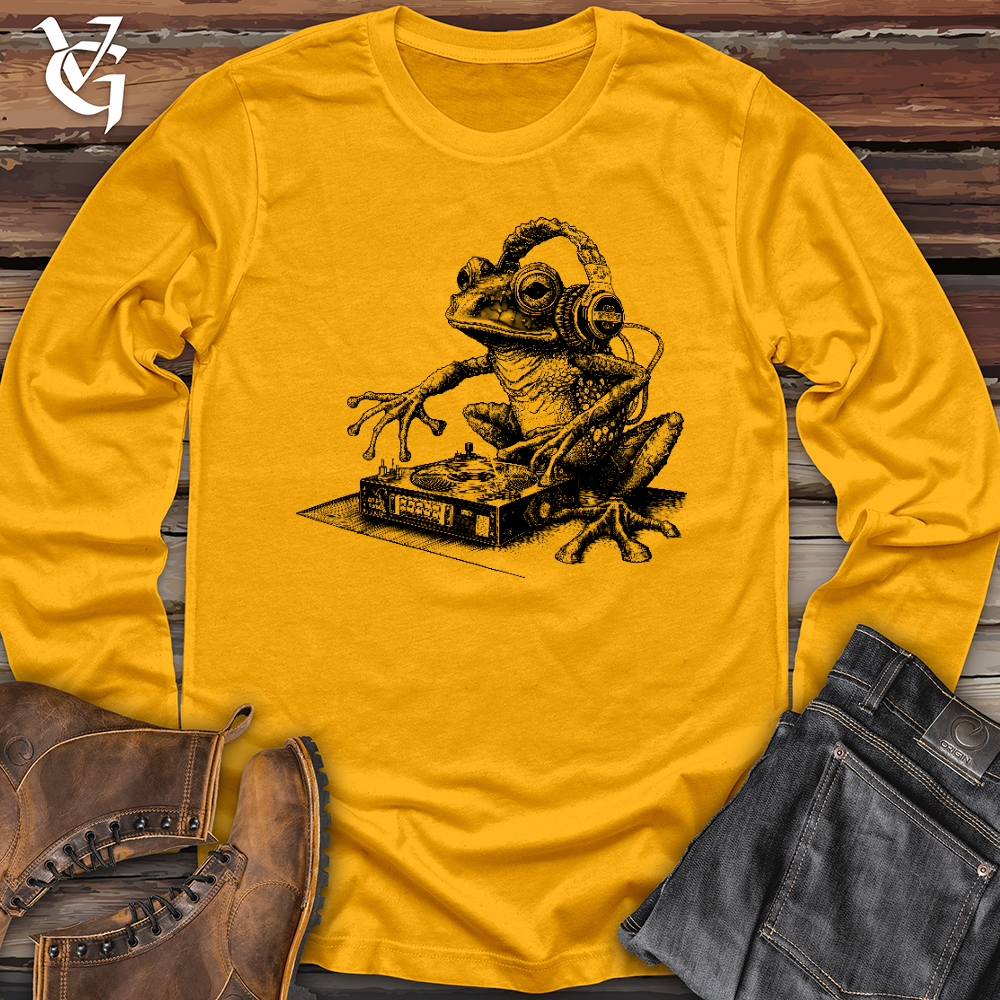 Viking Goods Dj Frog Long Sleeve Gold / L