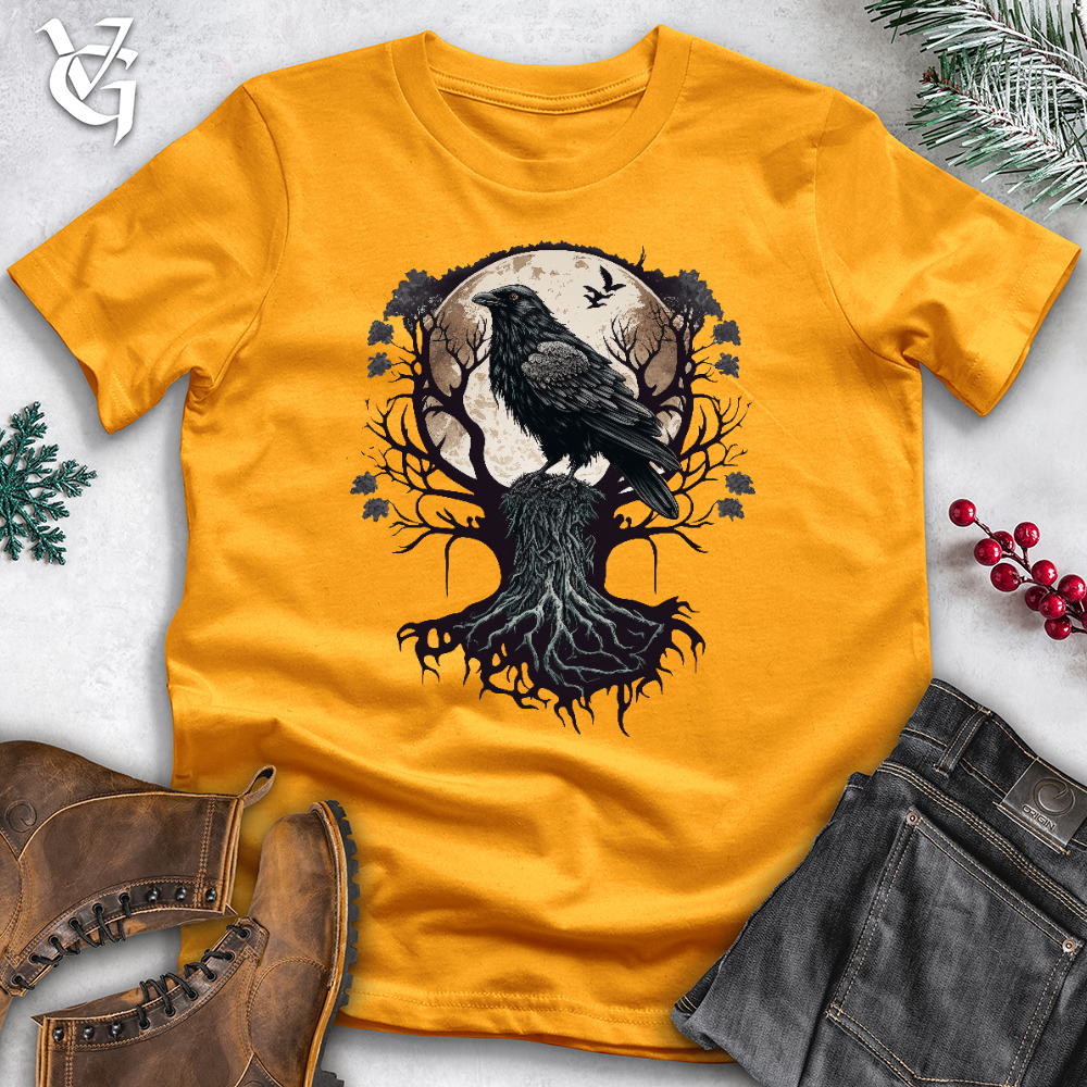 Viking Goods Full Moon Raven Cotton Tee Gold / L