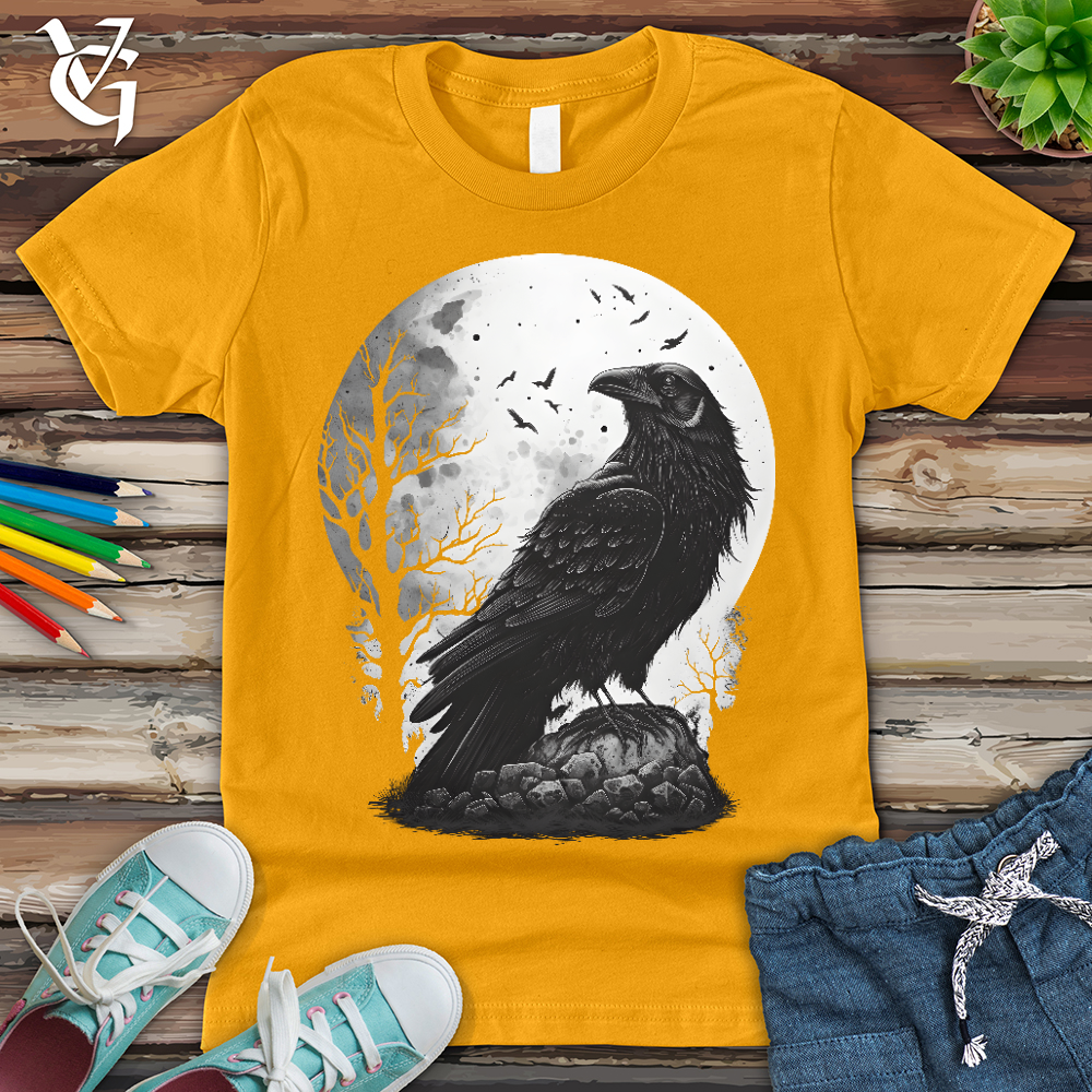 Viking Goods Midnight Raven Perch Youth Tee Gold / L