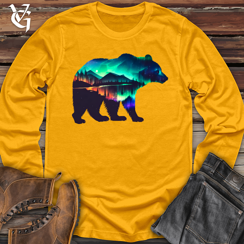 Viking Goods Northern Lights Bear Long Sleeve Gold / L