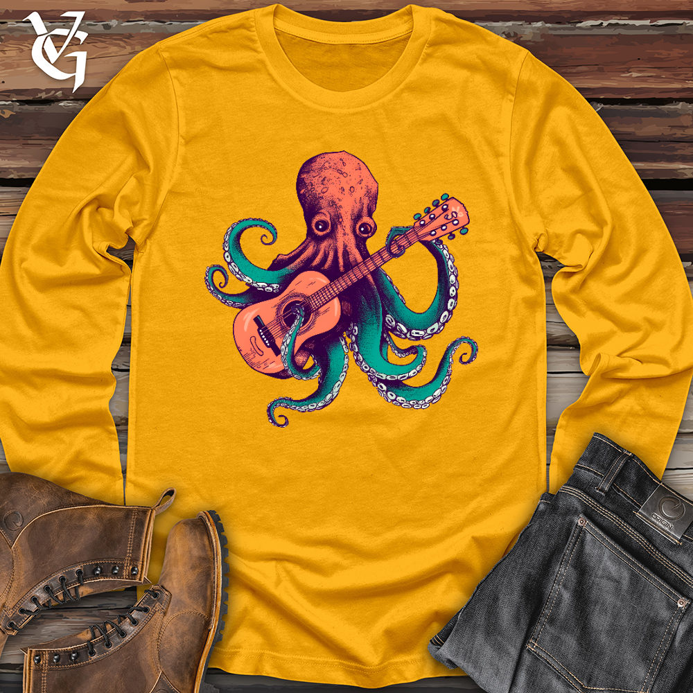 Viking Goods Octopus Guitarist Long Sleeve Tee Gold / L