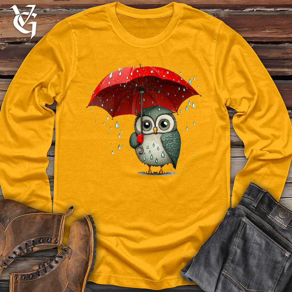 Viking Goods Owl in the Rain Long Sleeve Gold / L