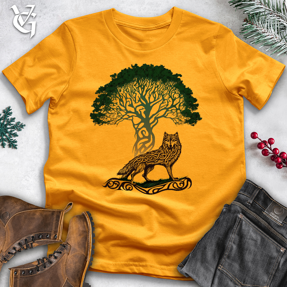 Viking Goods Poised Wolf Cotton Tee Gold / L