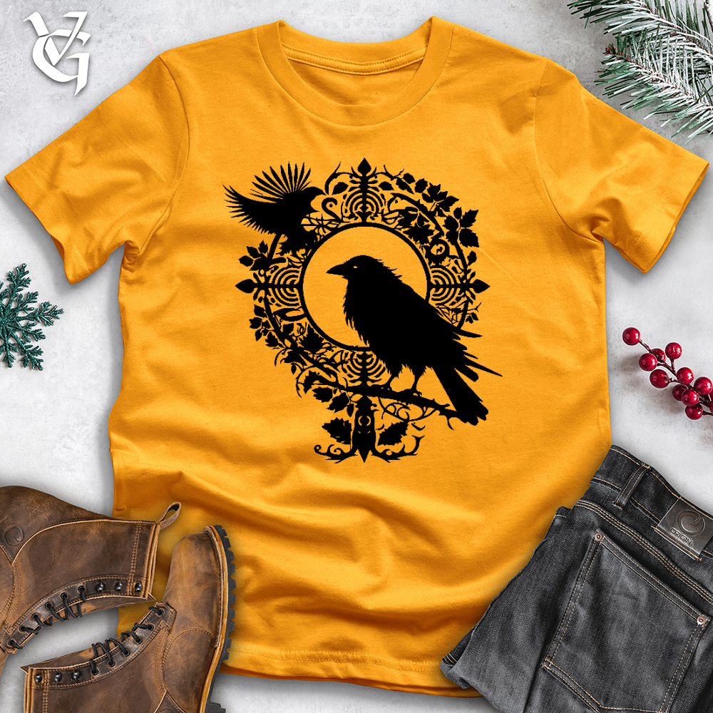 Viking Goods Raven and Vegvisir Cotton Tee Gold / L