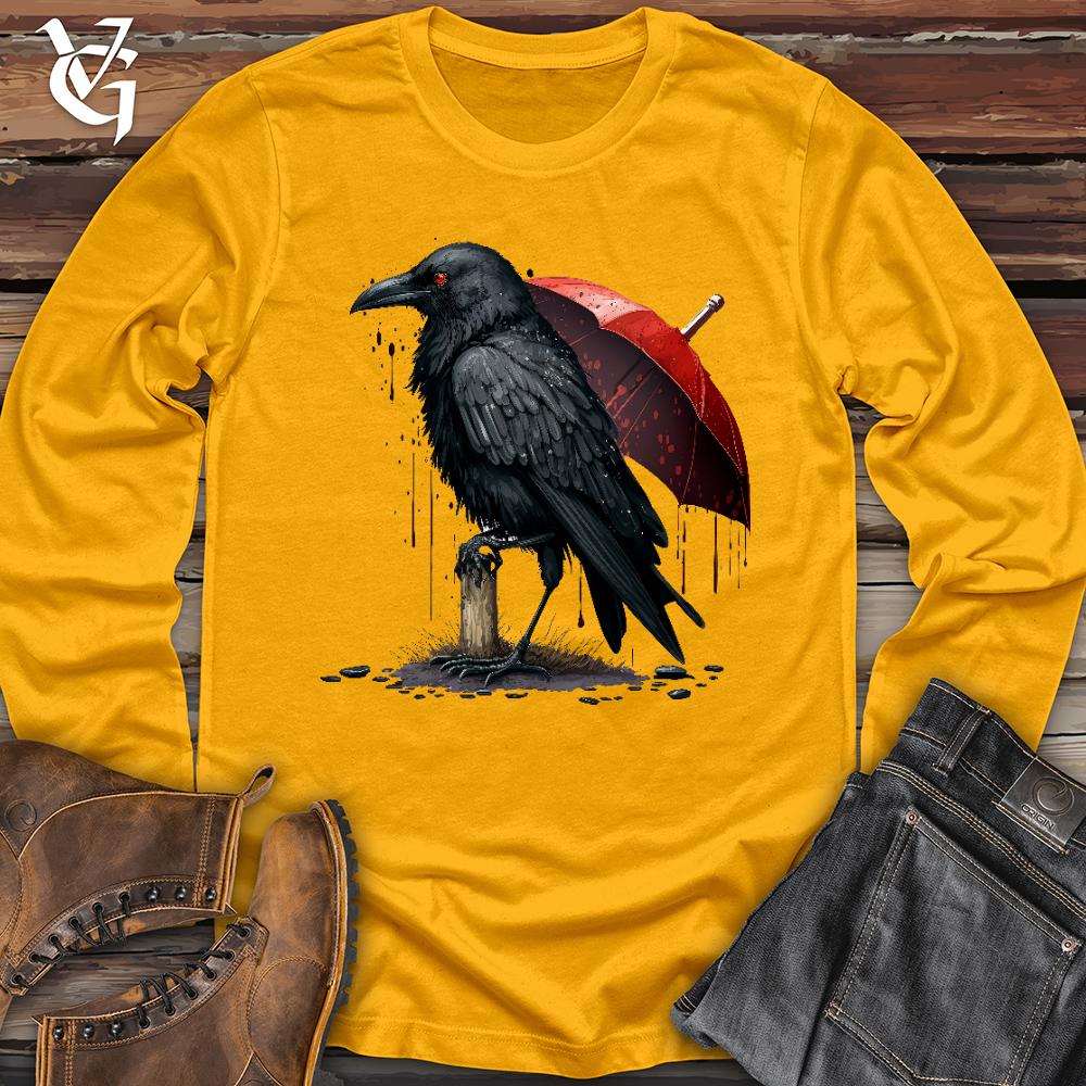 Viking Goods Raven In The Rain Long Sleeve Gold / L