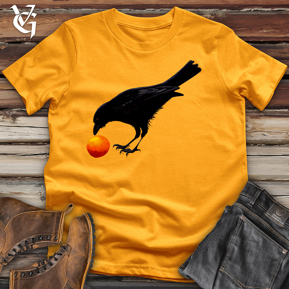 Viking Goods Raven Rolling Orange Cotton Tee Gold / L