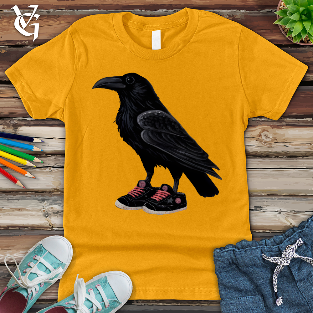 Viking Goods Raven Wearing Sneakers Youth Tee Gold / L