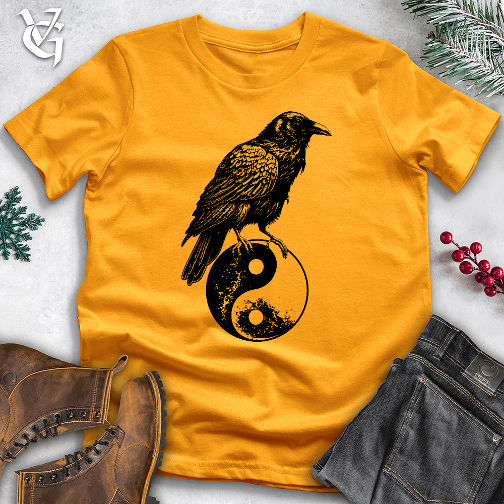 Viking Goods Raven Ying Yang Cotton Tee Gold / L