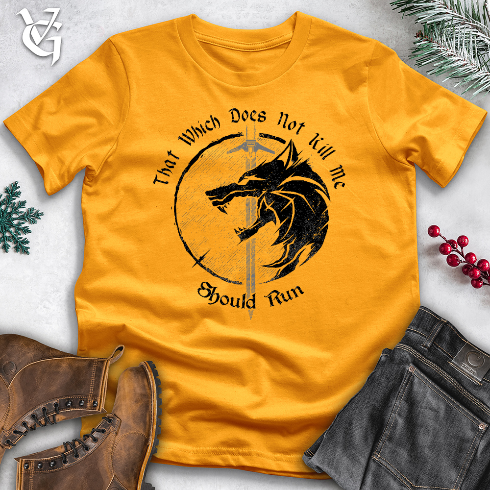 Viking Goods Should Run Wolf Cotton Tee Gold / L