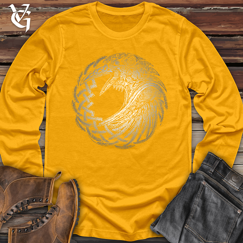 Viking Goods Silver Glass Raven Long Sleeve Gold / L