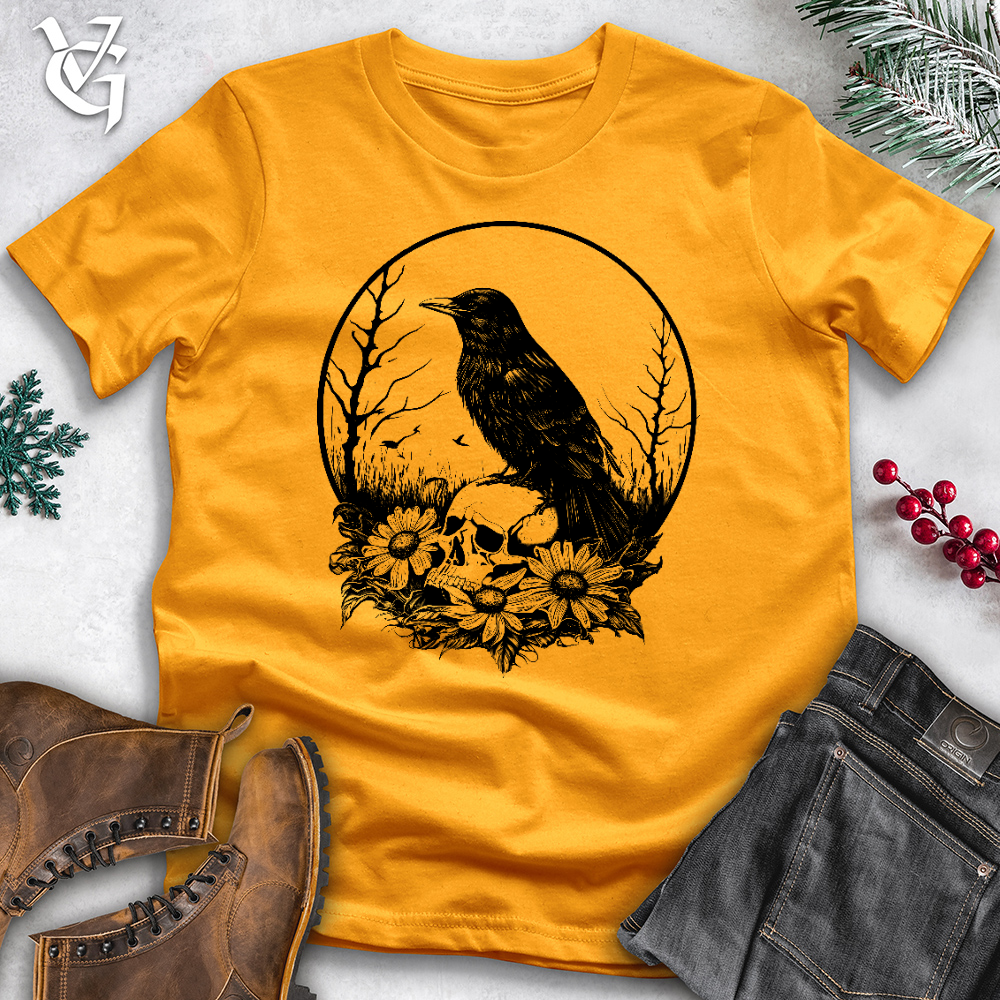 Viking Goods Sunflower Graveyard Raven Cotton Tee Gold / L