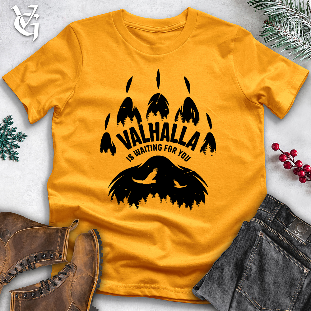 Viking Goods Valhalla Is Waiting Cotton Tee Gold / L