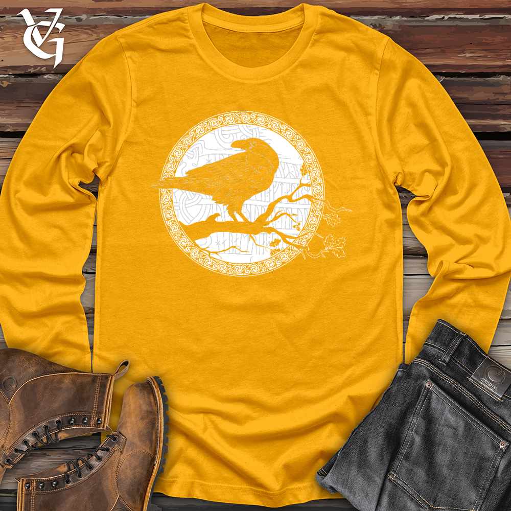 Viking Goods White Raven Winter Long Sleeve Gold / L