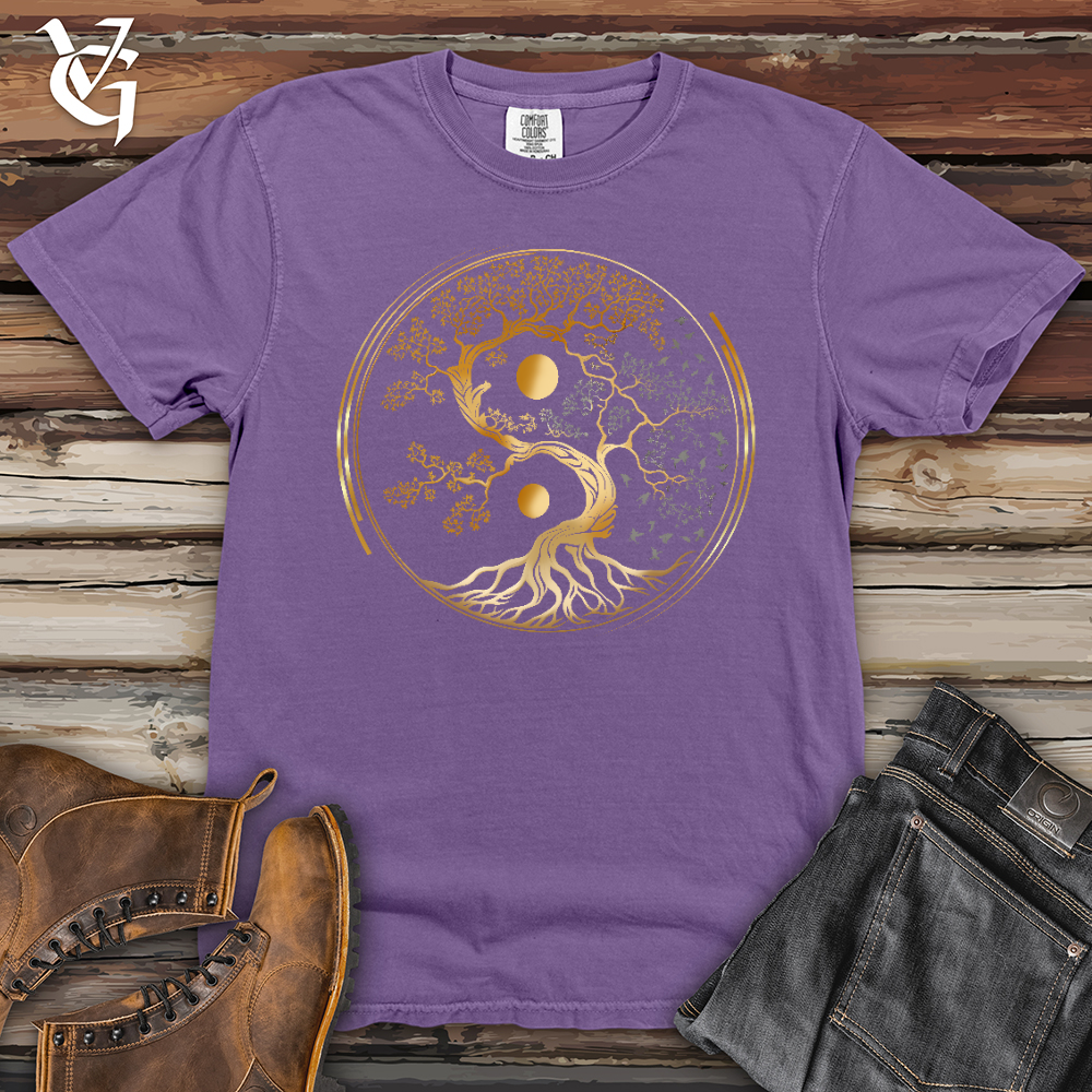 Viking Goods Tree Of Life Yin Yang Heavy Cotton Comfort Colors Tee Grape / L