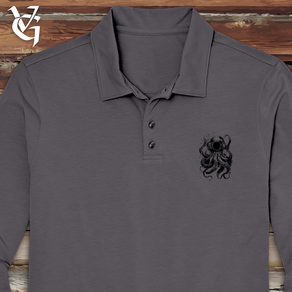 Viking Goods Scuba Octopus Long Sleeve Polo Graphite / L