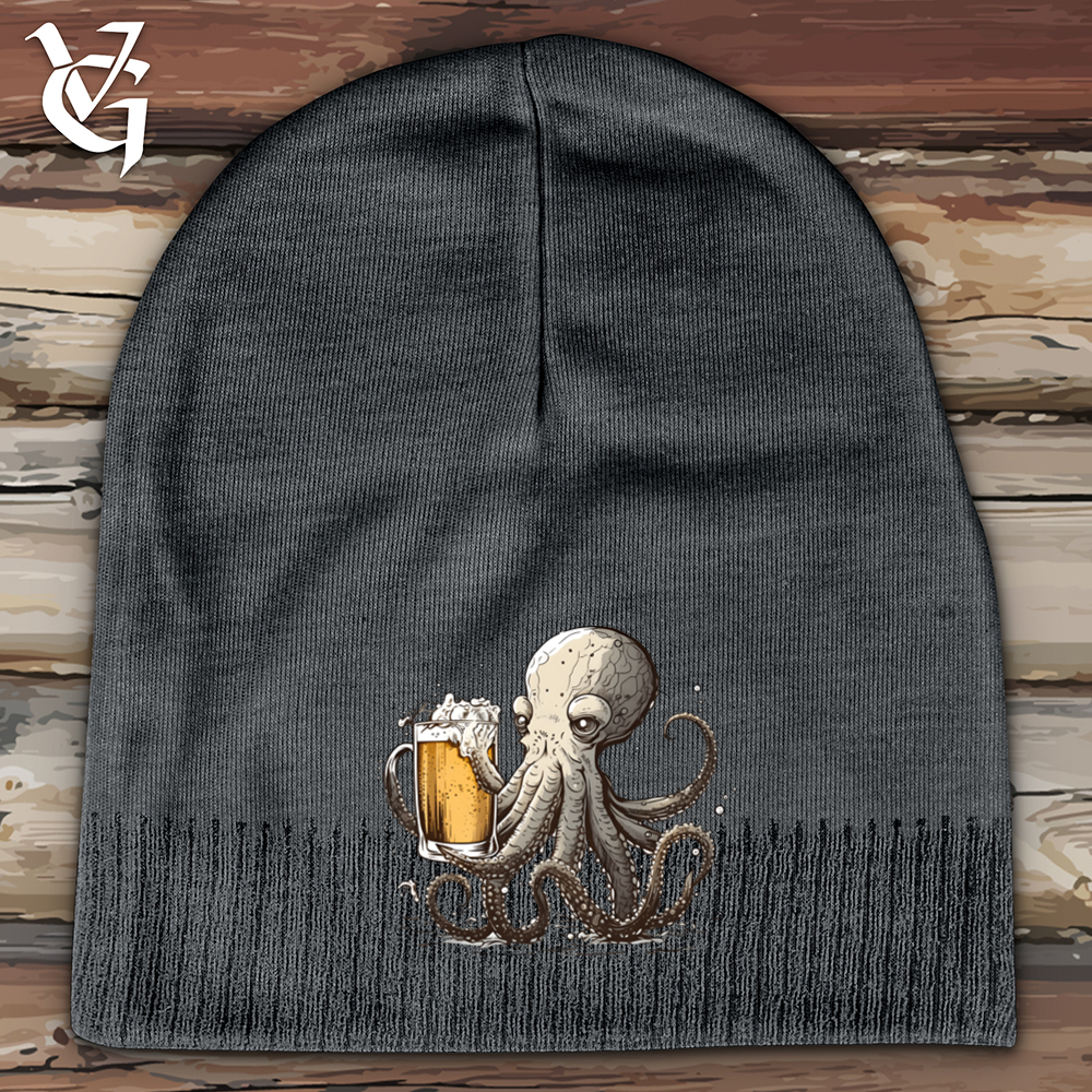 Viking Goods Octopus Happy Hour Cotton Beanie Graphite