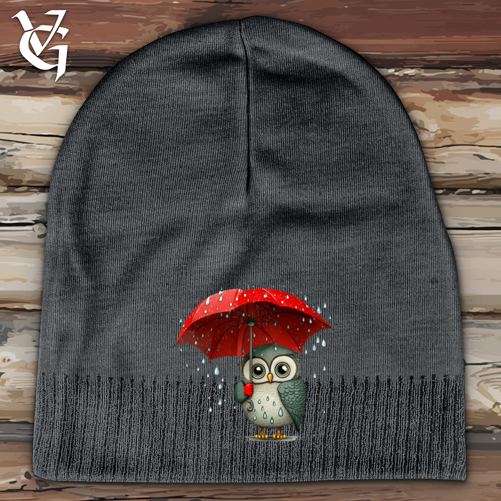Viking Goods Owl In The Rain Cotton Beanie Graphite
