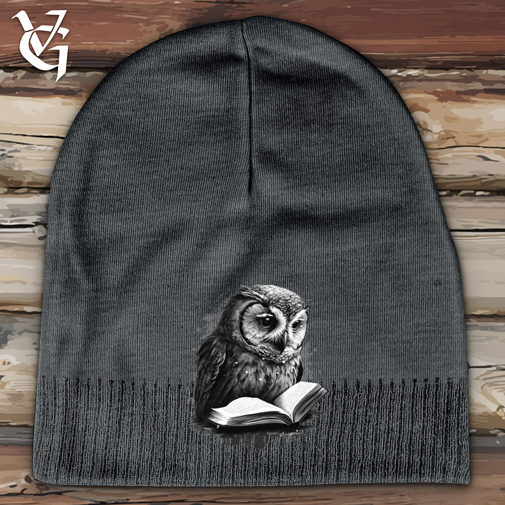 Viking Goods Owl Reading Book Cotton Beanie Graphite