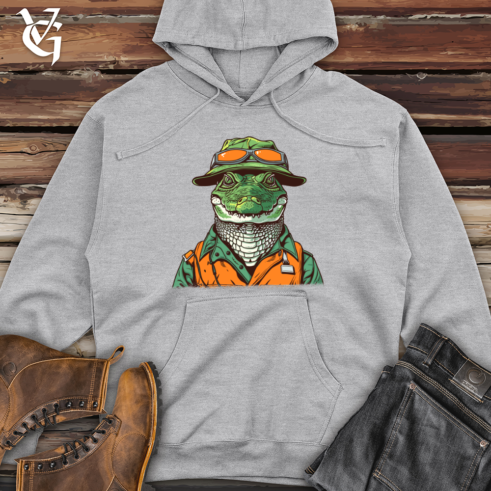 Viking Goods Alligator Adventure Guide Midweight Hooded Sweatshirt Grey Heather / L
