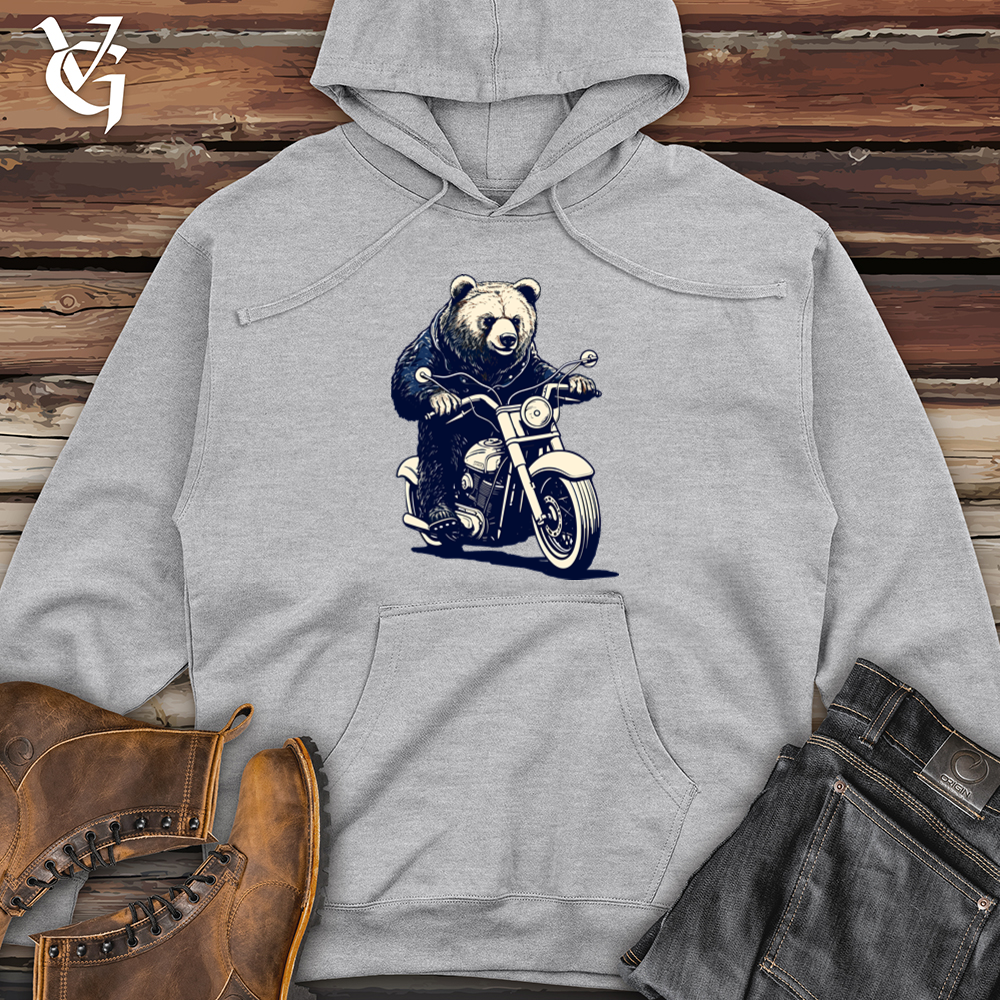 Viking Goods Bear Officer Roadside Patrol Midweight Hooded Sweatshirt Grey Heather / L