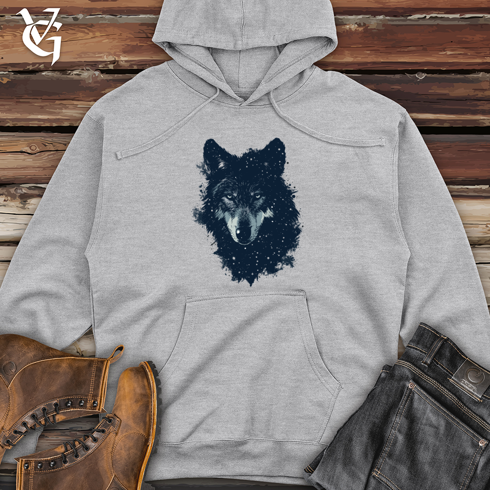 Viking Goods Cosmic Wolf Essence Midweight Hooded Sweatshirt Grey Heather / L