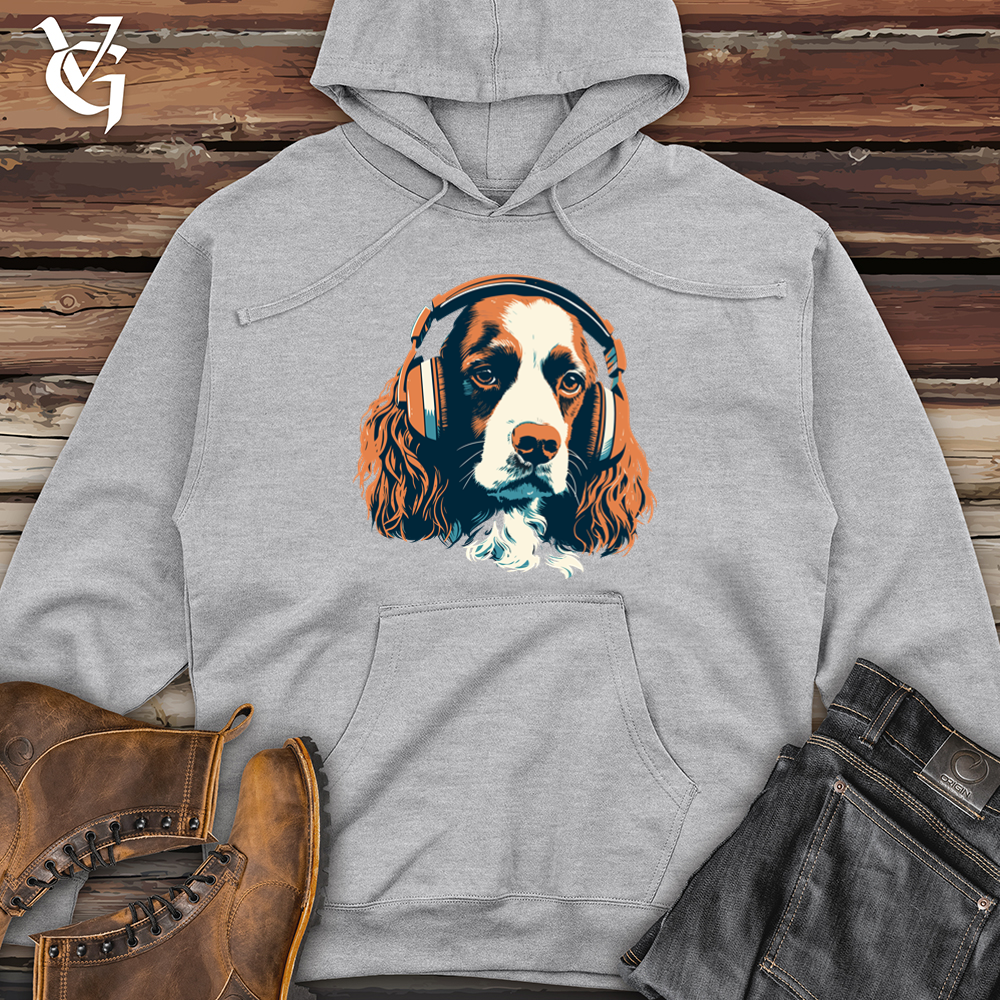 Viking Goods Dog Paw-tapping Beats Headphone Harmony Midweight Hooded Sweatshirt Grey Heather / L