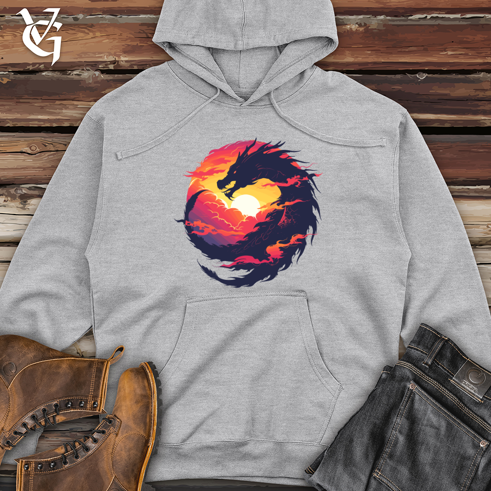 Viking Goods Dragon Embrace Eclipse Midweight Hooded Sweatshirt Grey Heather / L