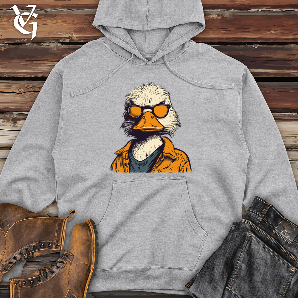 Viking Goods Duck Poised Quack Midweight Hooded Sweatshirt Grey Heather / L