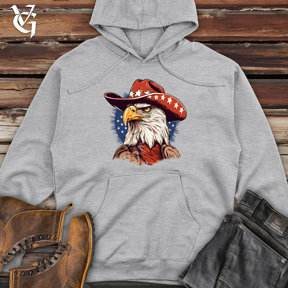 Viking Goods Eagle Sky High Cowboy Soar Midweight Hooded Sweatshirt Grey Heather / L