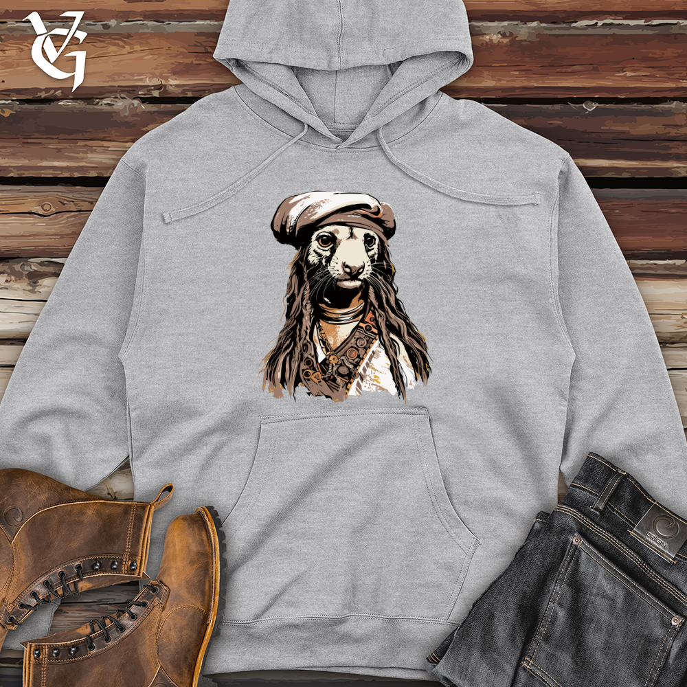 Viking Goods Ferret Pirate Midweight Hooded Sweatshirt Bone / L