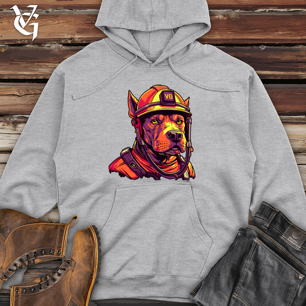 Viking Goods Firefighter Hero Hound Midweight Hooded Sweatshirt Grey Heather / L