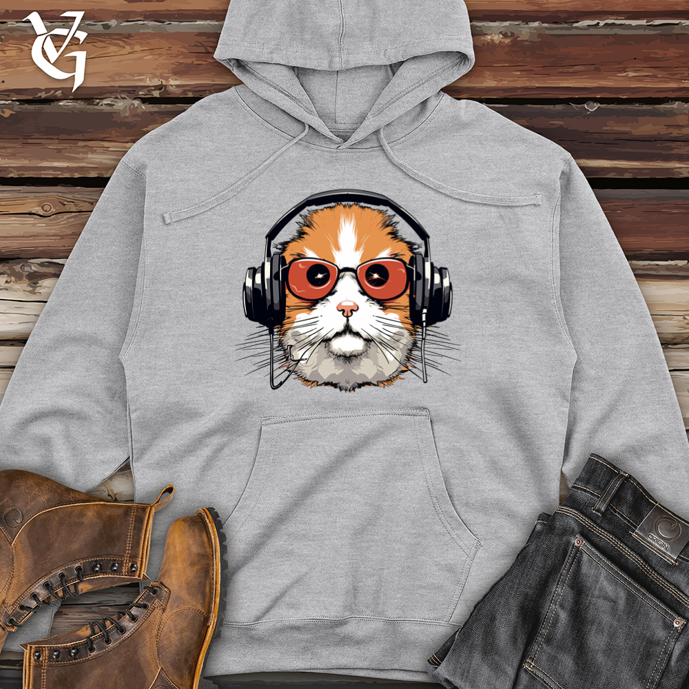 Viking Goods Hamster Headphone Harmony Midweight Hooded Sweatshirt Grey Heather / L