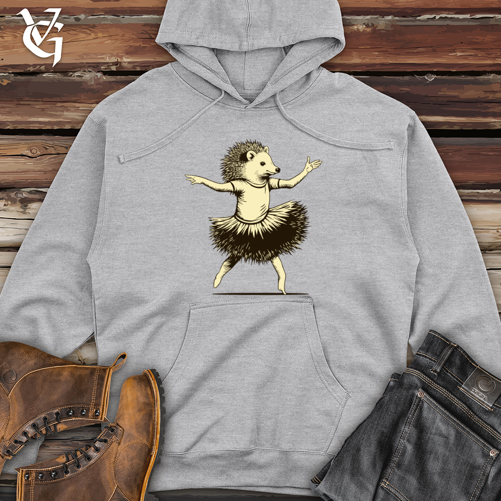 Viking Goods Hedgehog Ballet Spin Midweight Hooded Sweatshirt Grey Heather / L