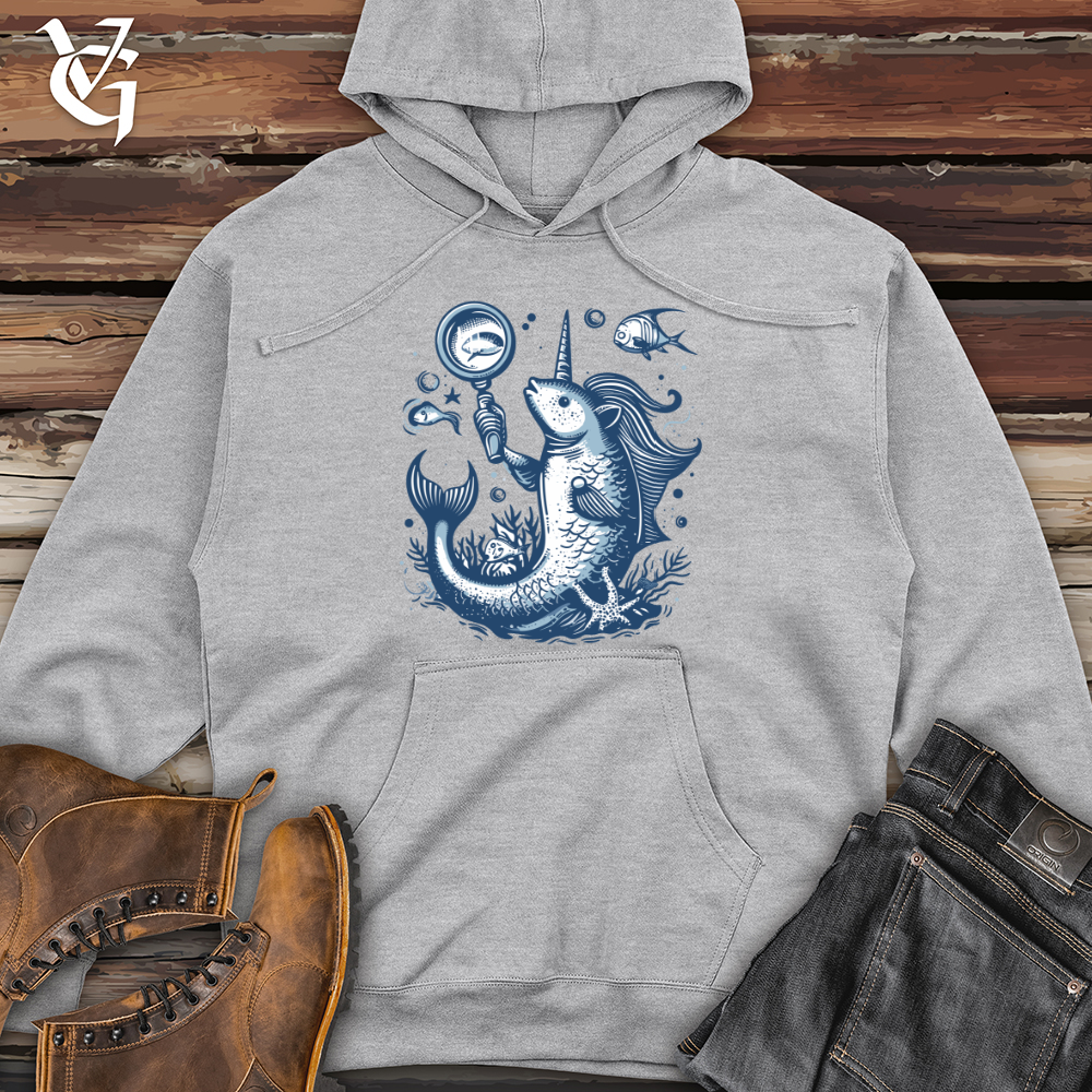 Viking Goods Narwhal Ocean Explorer Midweight Hooded Sweatshirt Grey Heather / L