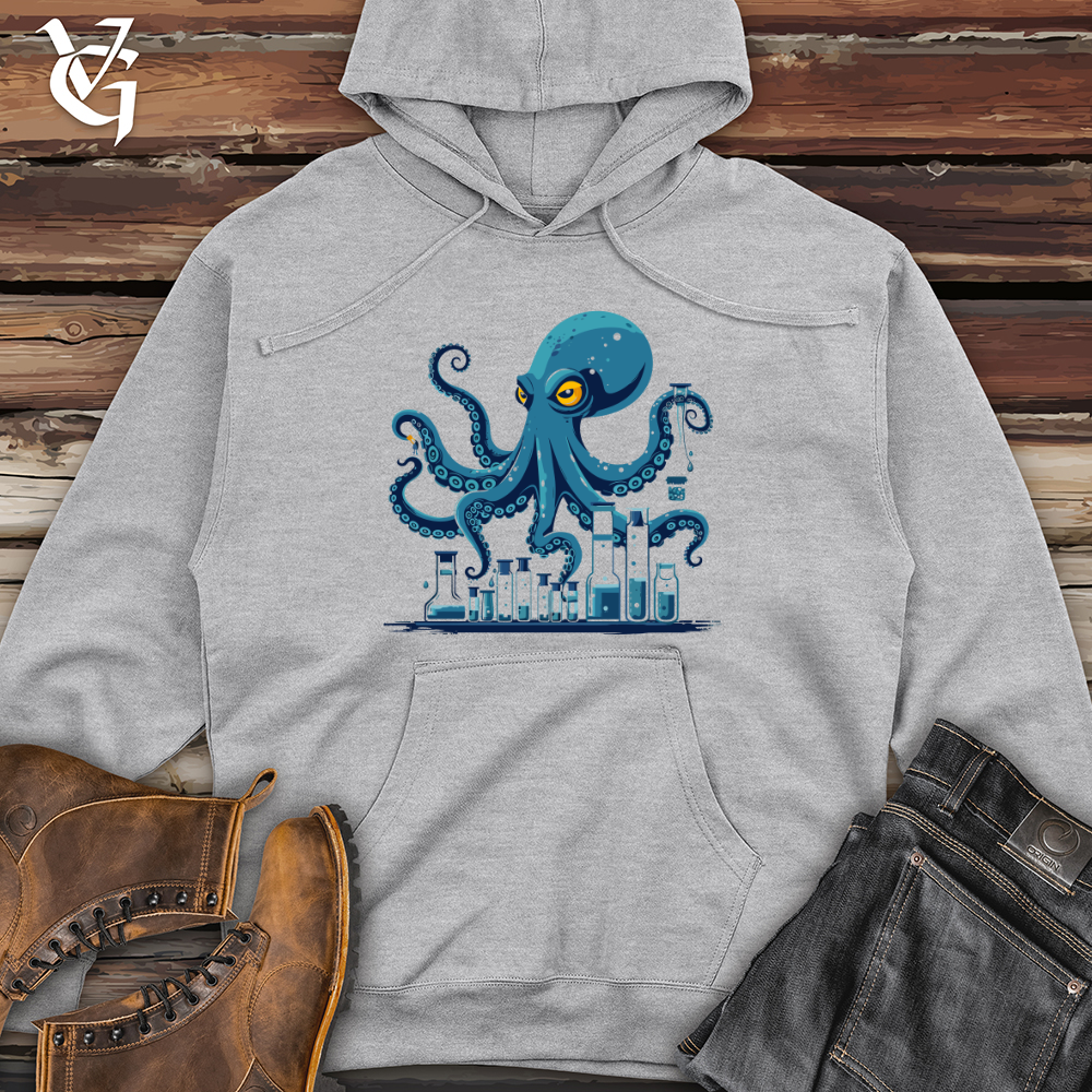 Viking Goods Octopus Lab Experiment Midweight Hooded Sweatshirt Grey Heather / L