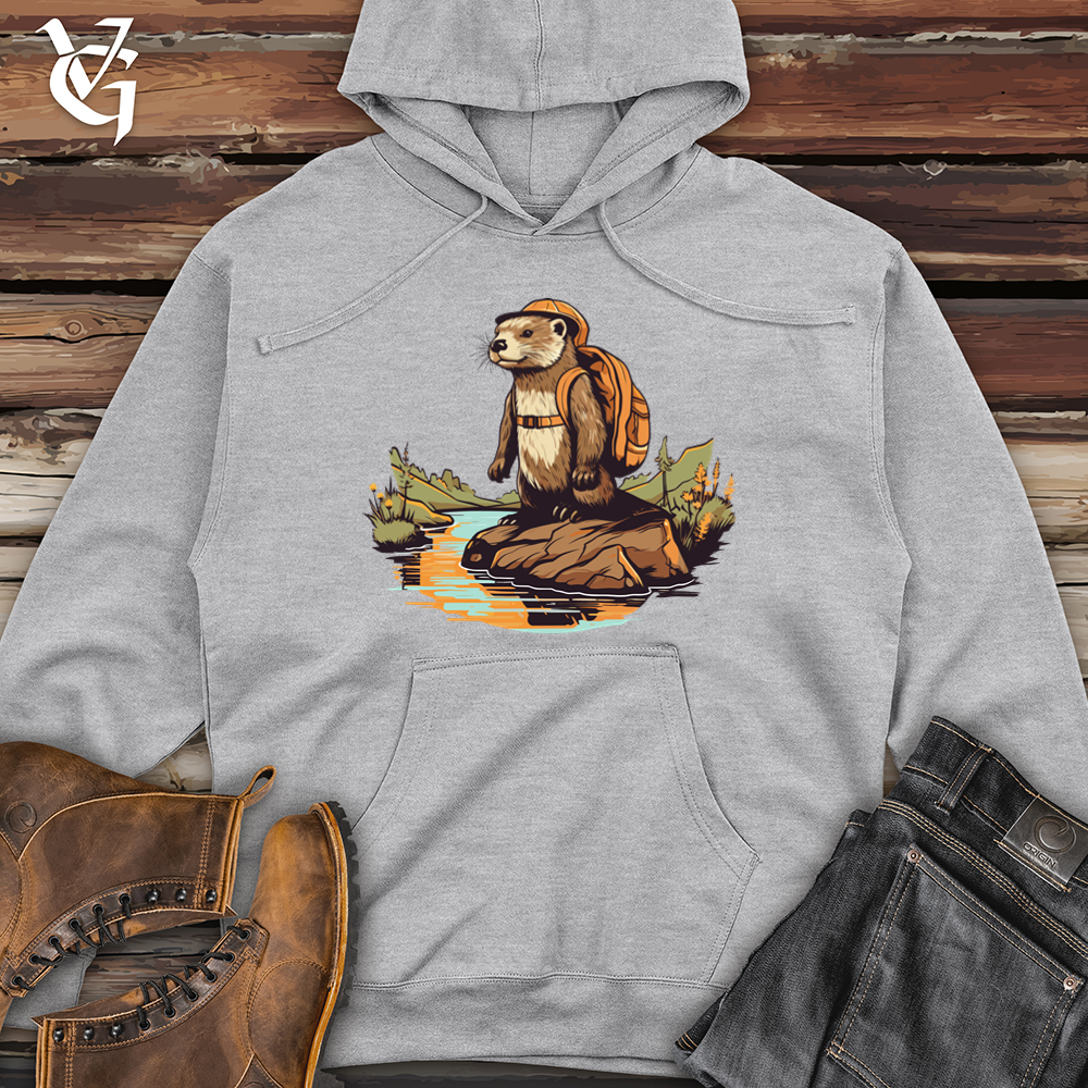 Viking Goods Otter Outdoor Hiking Expedition Midweight Hooded Sweatshirt Grey Heather / L