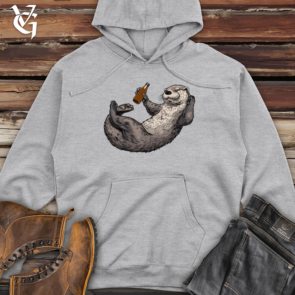 Viking Goods Otter Relaxation Ale Midweight Hooded Sweatshirt Grey Heather / L