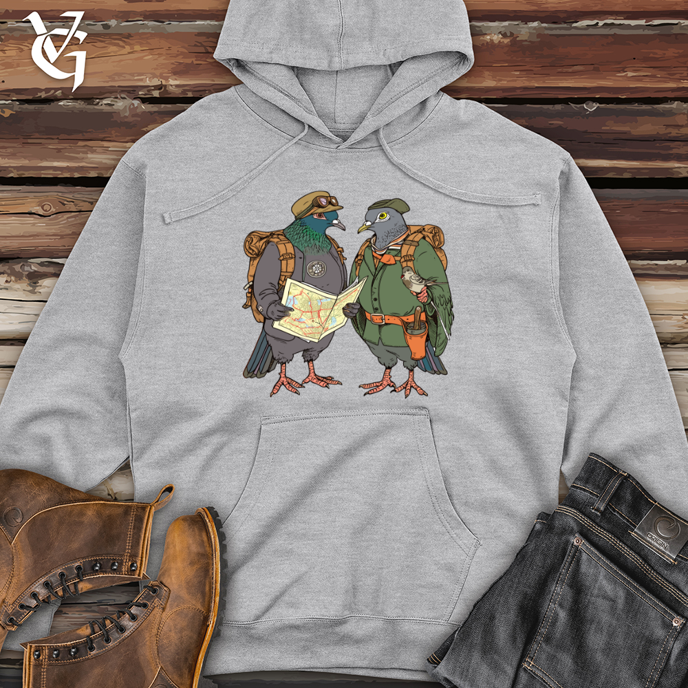 Viking Goods Pigeon Explorers Club Midweight Hooded Sweatshirt Grey Heather / L