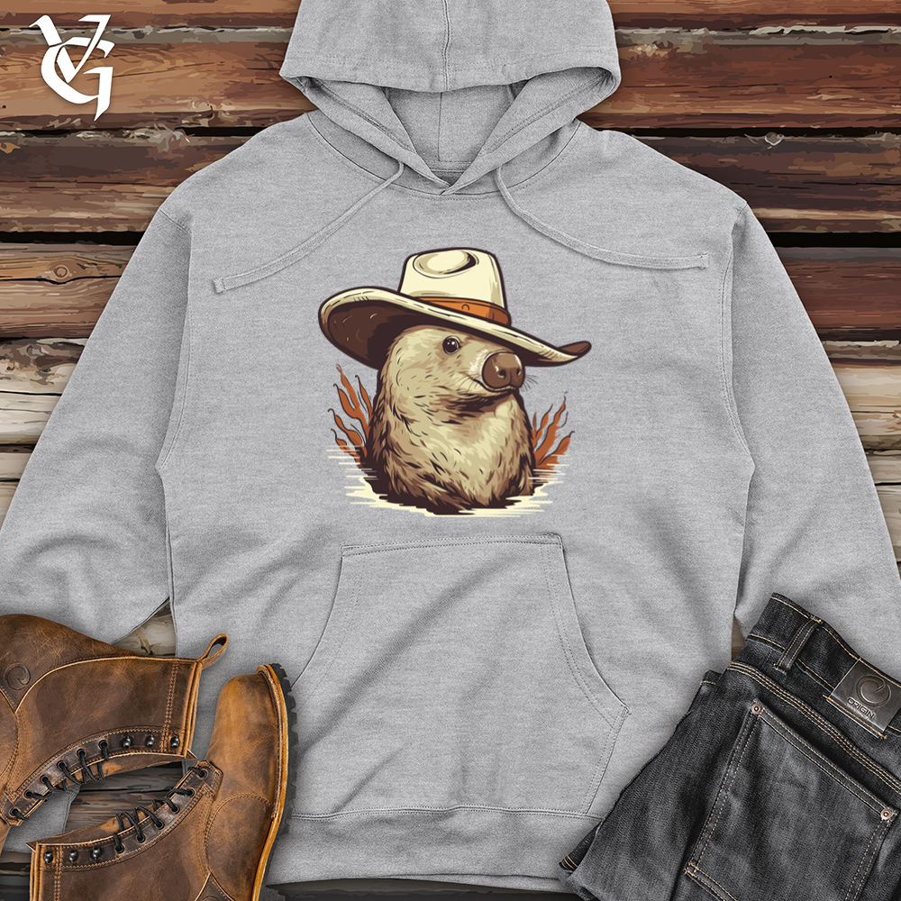 Viking Goods Platypus Cowboy Midweight Hooded Sweatshirt Grey Heather / L