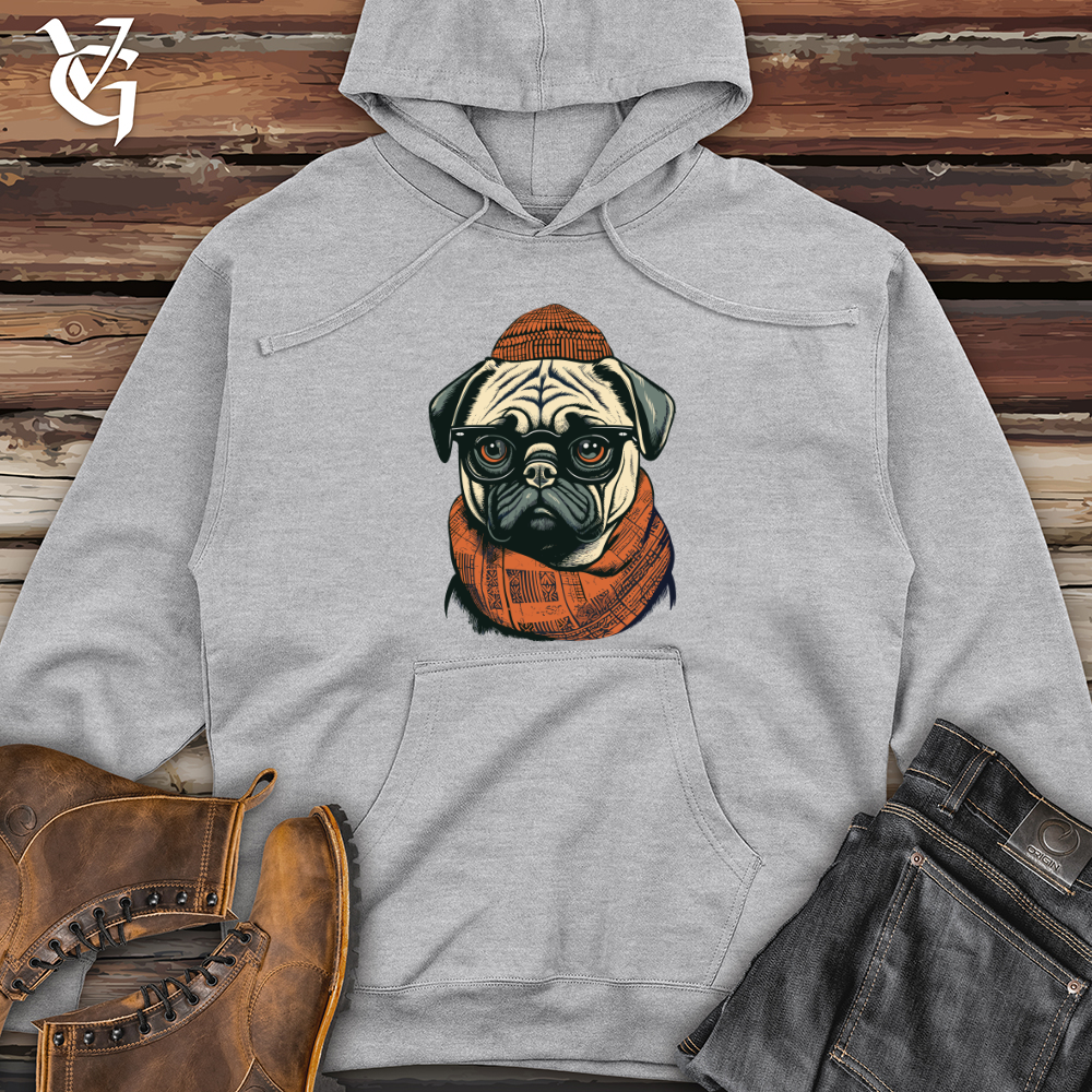 Viking Goods Pug Cozy Scholar Midweight Hooded Sweatshirt Grey Heather / L