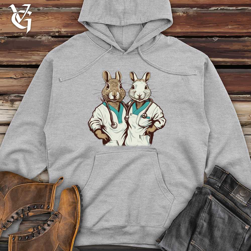 Viking Goods Rabbits Healthcare Team Midweight Hooded Sweatshirt Grey Heather / L