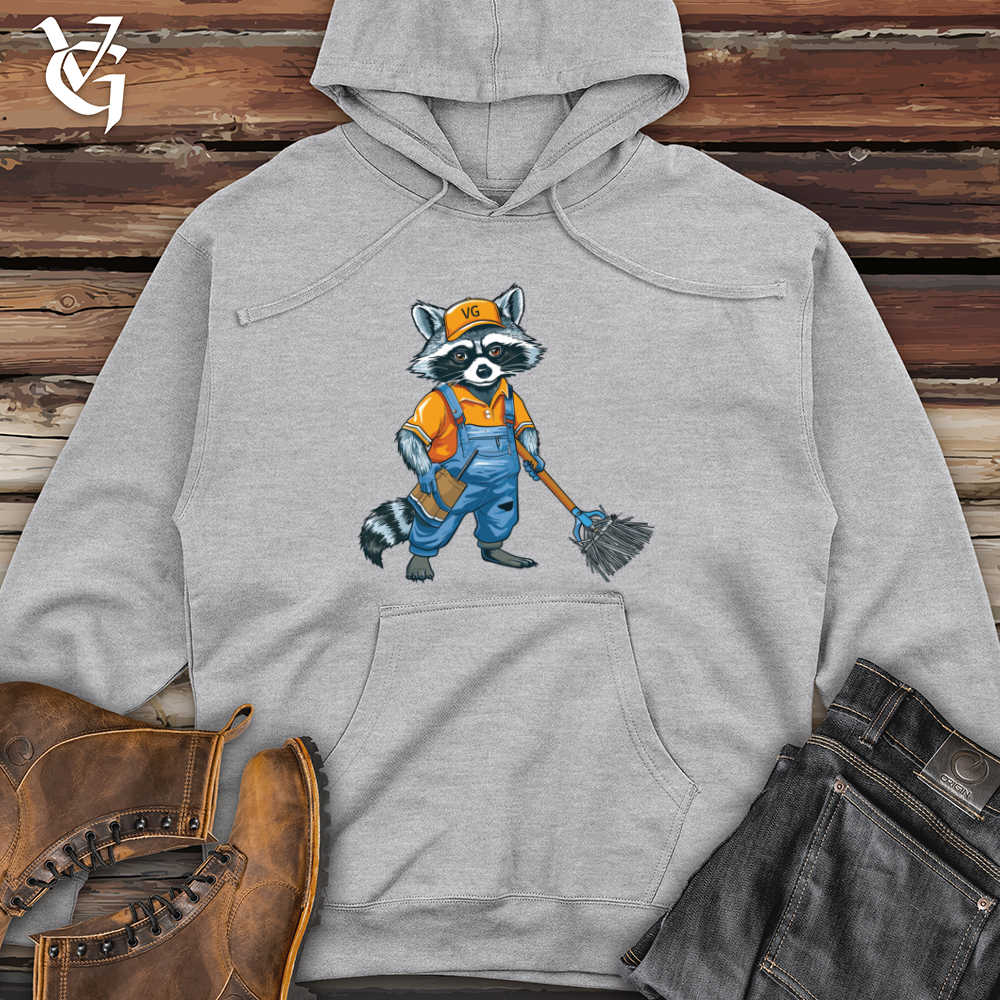 Viking Goods Raccoon Cleanup Crew Midweight Hooded Sweatshirt Grey Heather / L