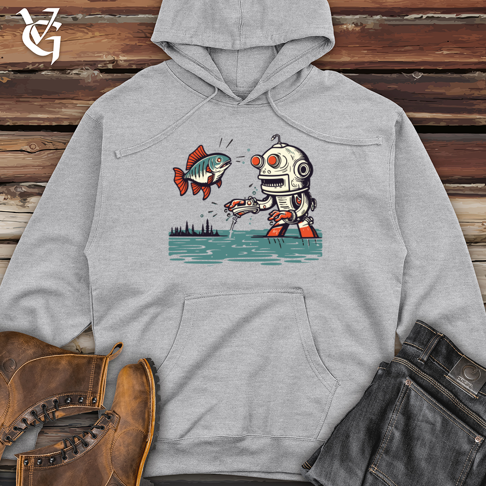 Viking Goods Robo Angler Midweight Hooded Sweatshirt Grey Heather / L