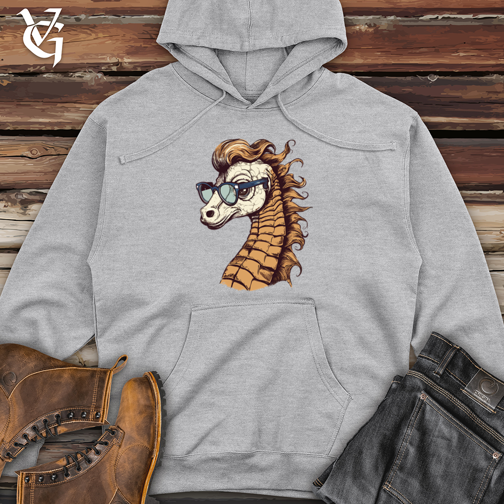 Viking Goods Seahorse Ocean Swell Hipster Hues Midweight Hooded Sweatshirt Grey Heather / L