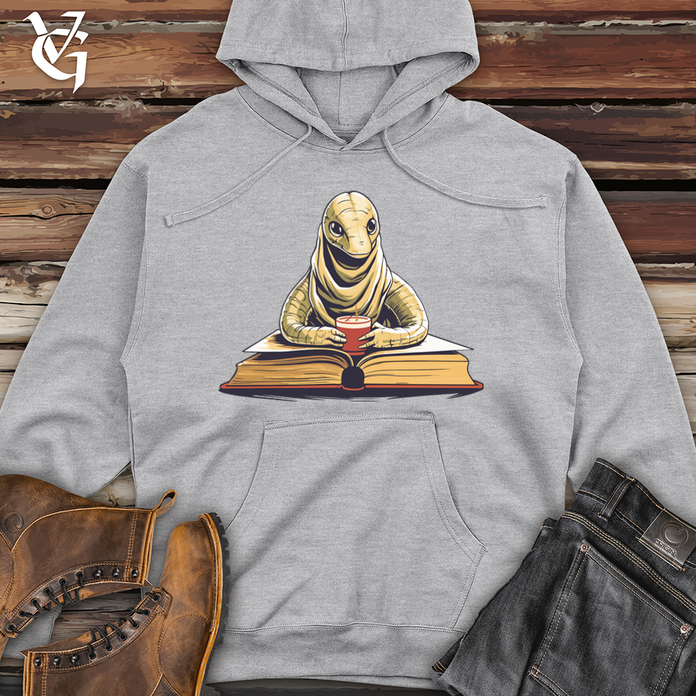 Viking Goods Serene Book Worm Midweight Hooded Sweatshirt Grey Heather / L