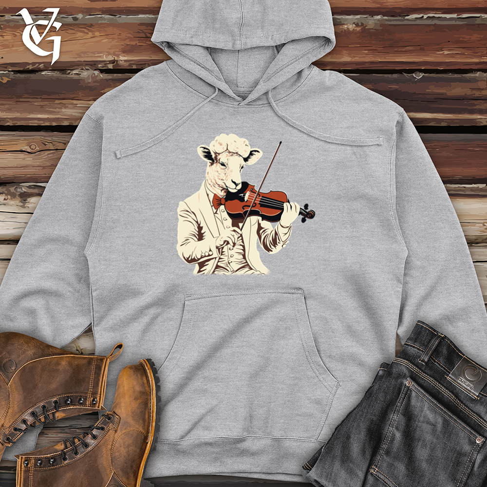 Viking Goods Sheep Violin Virtuoso Midweight Hooded Sweatshirt Grey Heather / L
